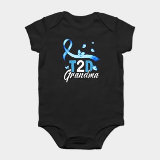 T2D Grandma T-Shirt Type 2 Diabetes Awareness Gift Baby Bodysuit